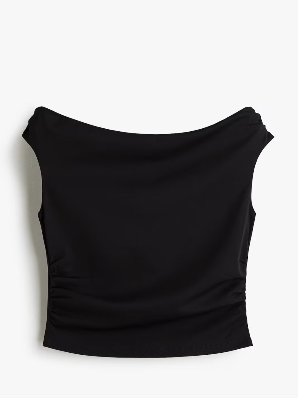 H&M Black Off the Shoulder Draped Top Size Small